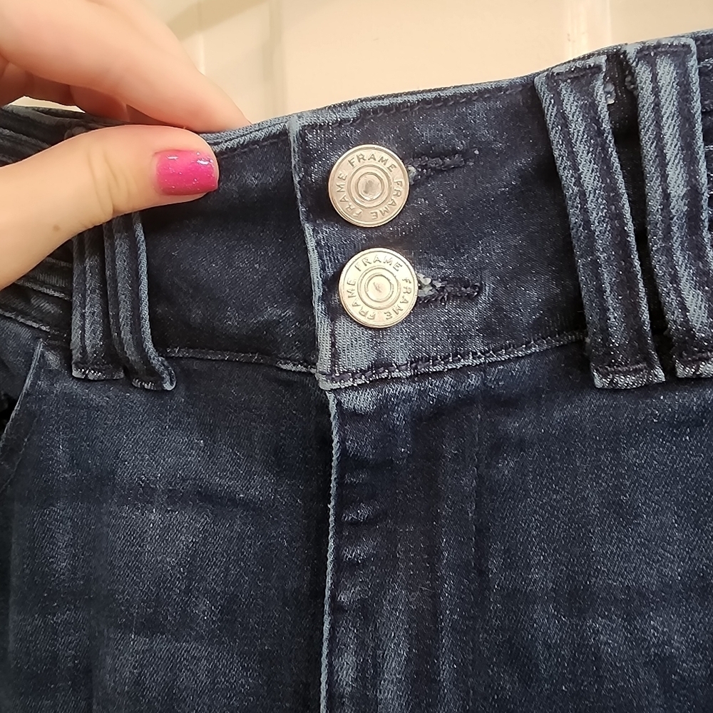FRAME Wide Leg Jeans Medium Blue Wash Women’s Size 31 Stretch Casual High Waist - Picture 4 of 5
